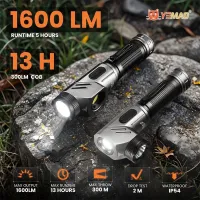 Ручной фонарь YEMAO YM-F303X, 1600LM, 2x21700 аккум, TYPE-C - 5