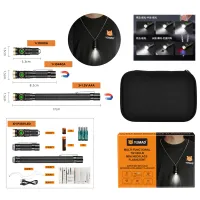 Ручной фонарь YEMAO YM-M10, 800LM, 1x10180+1*10440 аккум, TYPE-C - 1