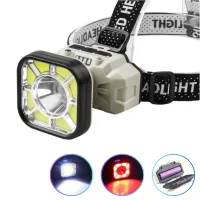 Налобний ліхтар 826X-XPE+8COB(White+Red), 1x18650, вело кріплення, ЗП Type-C - 1