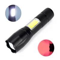 Ручний ліхтар C609-T6 (Red)+COB(White), Li-Ion акумулятор, ЗП microUSB, zoom - 3