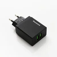 Сетевое зарядное устройство REDDAX RDX-029 Dual USB (12W, 2.4A, 2 порта), Black - Изображение 1