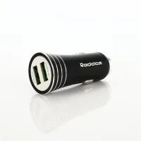 Автомобільний зарядний пристрій REDDAX RDX-104 (12 W, 2.4 A, 2xUSB, алюміній), Black - Зображення 2