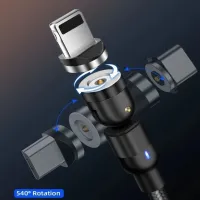 Магнитный кабель REDDAX RDX-399 MicroUSB (1м, тканевая оплетка, LED), Black - Изображение 2