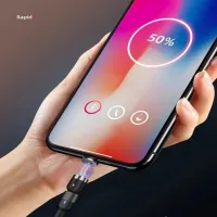 Магнитный кабель REDDAX RDX-399 MicroUSB (1м, тканевая оплетка, LED), Black - Изображение 4