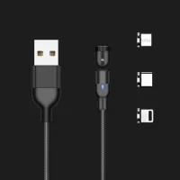 Магнитный кабель REDDAX RDX-399 MicroUSB (1м, тканевая оплетка, LED), Black - Изображение 5