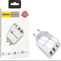 Мережевий зарядний пристрій 2.4 A 20W QC3.0 USB Fast Charger 3.0 + USB 2.4 A + PD 2.1 A White - Зображення 2