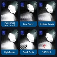 Ручной фонарь YEMAO YM-G404 TG 30W, 1x14500, ЗУ Type-C, zoom - Изображение 2