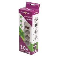 Сетевой фильтр Maxxter SPM3-G-10G 3 гнезда, 3 метра - 1