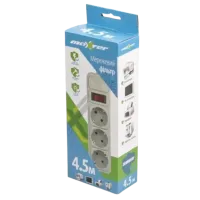 Сетевой фильтр Maxxter SPM3-G-15G 3 гнезда, 4.5 метра - 1