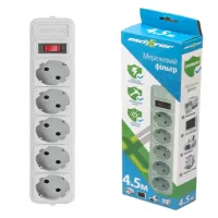 Сетевой фильтр Maxxter SPM5-G-15G 5 гнёзд, 4.5 метра - 1