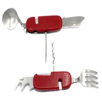 Туристический столовый прибор красная, D73 средний - 2