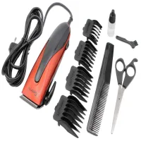 Машинка для стрижки Geemy GM-1012, 4 насадки для стрижки и ножницы. - 1