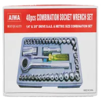 Набор инcтрументов ключ трещётка, отвёртка, биты, головки, AIWA средний - 2