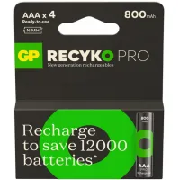 Аккумулятор GP Recyko Pro 800mAh Eco, Ni-MH AAA, 1.2V, 2.4A, LSD70-5, Box 4шт. - 1