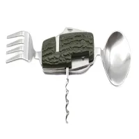 Туристический столовый прибор зелёный 6 в 1 большой - 2
