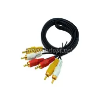 Аудио видео кабель 3RCA Х 3RCA (тюльпан 3 -тюльпан 3), 1.5 m (в пакете) 4231 - 3