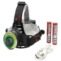 Налобный фонарь PL106, 2х18650, T6+Cob, Zoom - 4