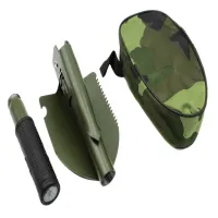 Лопата саперская складная H-139 / Чехол "Камуфляж" / зеленая малая - 3