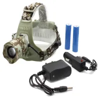 Налобный фонарь PL121, Акк., T6, камуфляж - 4