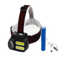 Налобный фонарь Bailong BL-611, Акк.18650, LED+COB, MicroUSB - 3