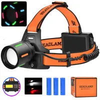 Налобный фонарь Bailong BL-T67-TG+COB, Белый, Красный, 3x18650, 1 режим, power bank, ЗУ Type-C, zoom - 1