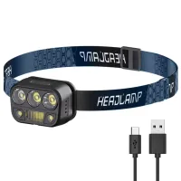 Налобный фонарь PL-183, YD-06, холодный, теплый, красный свет, ЗУ Type-C, сенсор - 2