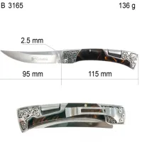 Нож складной Columbia B3165 чёрный 21см - 2