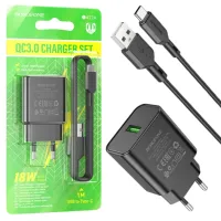 СЗУ Сетевое Зарядное Устройство BOROFONE BA72A Spring (QC3.0 18W) + Type-C - 1