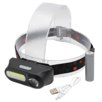 Налобный фонарь Bailong BL-1804, PL185, LED+COB, аккумулятор 18650, micro USB - 5