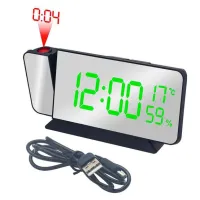 Часы электронные проекционные VST-900S-4, зелёные, температура, влажность, USB - 4