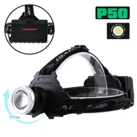 Налобный фонарь T50Pro, HP50, 3х18650, ЗУ MicroUSB, P50 LED, Zoom - 1