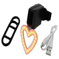 Велосипедный задний фонарь мигалка аккумуляторная Сердце  902 microUSB - 1