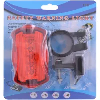 Велосипедный задний фонарь мигалка на батарейках 198-5LED, 2xAAA - 5