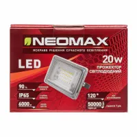 Прожектор Светодиодный NeoMax 20W LED IP65 6000K (11см*8см) - 3