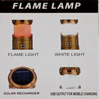 Фонарь для кемпинга XF-5808, с эффектом огня, аккумулятор, солнечная панель, Power Bank - 2