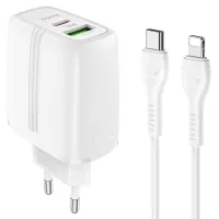 СЗУ Сетевое Зарядное Устройство Hoco N11, быстрая зарядка 20W, Type-C - Lightning - 2