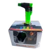 Горелка газовая карманная / Турбо зажигалка / Lighter прозрачная (карамелька-2) - 2