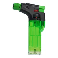 Горелка газовая карманная / Турбо зажигалка / Lighter прозрачная (карамелька-2) - 9