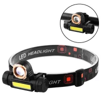 Налобный фонарь 874-XPE+COB, zoom, аккумулятор, micro USB - 4