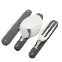 Туристический столовый прибор F48 чёрный - 2