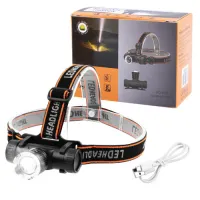 Налобный фонарь Police SQ-807-XPE, ЗУ microUSB - 3