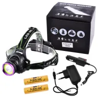 Налобный фонарь Police T6+COB, ЗУ 220V, 12V, 2х18650 - 2