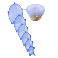 Набор силиконовых крышек 6 шт — прозрачные / 7492 - 2