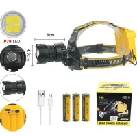 Налобный фонарь Bailong PL-143, HT-804-P90, 3x18650, Type-C, Zoom - 2