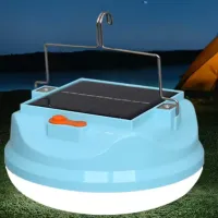 Фонарь для кемпинга LED-7, 200W, аккумулятор, ЗУ Type-C, солнченая панель, крюк - 3