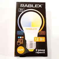 Светодиодная LED лампочка Rablex RB506 з рег. кольору світіння/ E27 / 12Вт/ 3000K-6200K - 5