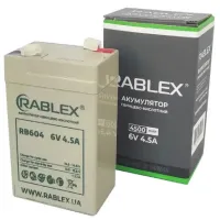 Аккумуляторная батарея Rablex 6V 4.5Ah (RB645), свинцово-кислотная (SLA) - 2