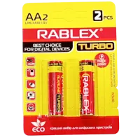 Батарейка Rablex LR6/AA/2pc/TURBO / Alkaline /БЛИСТР - 2