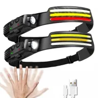 Налобный фонарь Bailong BL-W689-LM+3COB, Белый, Жёлтый, Красный, Motion Sensor, Li-Ion аккум.,Type-C - 7