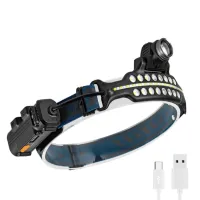 Налобный фонарь Bailong BL-W690-LTS+SMD, Белый, Красный, Motion Sensor, zoom, ЗУ Type-C - 1